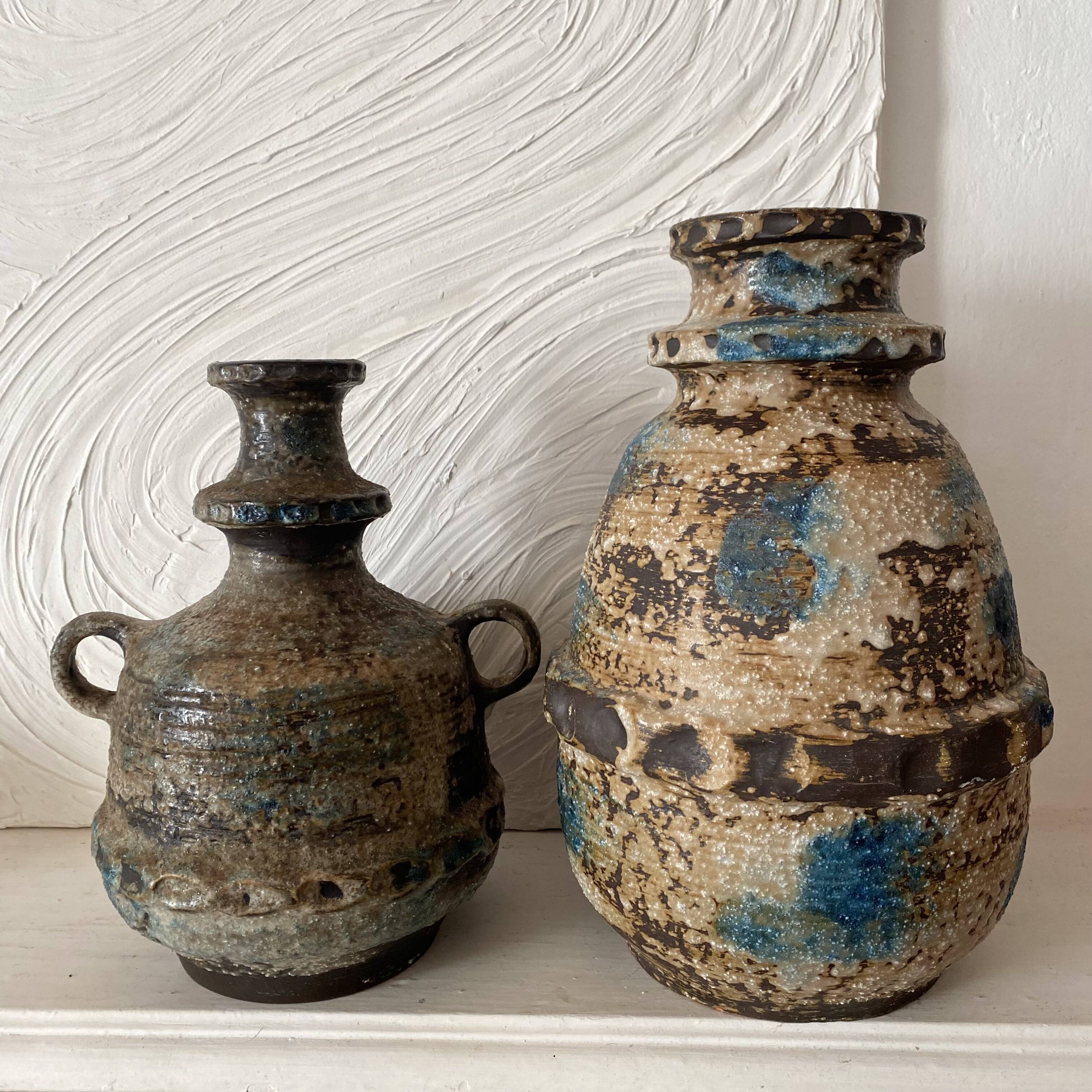 Large brutalist ceramic vase from West Germany, 1960s/1970s