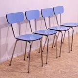 Chaises de café en formica coloré tchécoslovaque du milieu du siècle, 1960, ensemble de 4