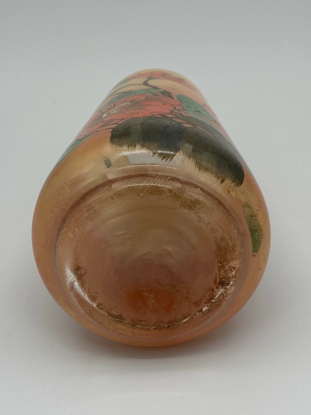 Vase verre emaille signe jem joseph mure de legras decor peint floral 1900 Selency