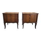Paire de chevets tables de nuit Art Déco Vintage