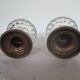Two candle holders in bronze and crystal