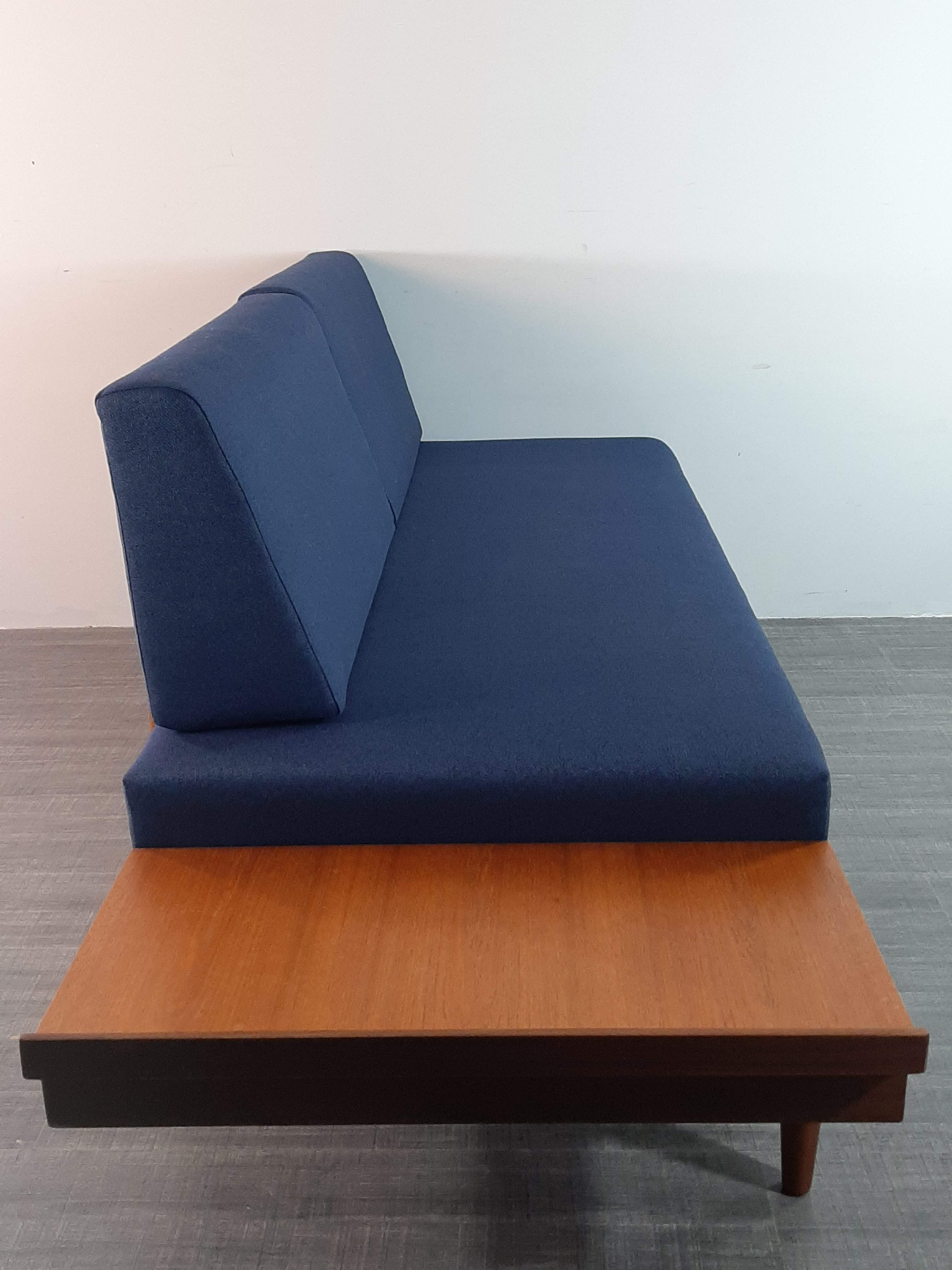 Norwegian daybed sofa teak and fabric by ekornes, 1960s