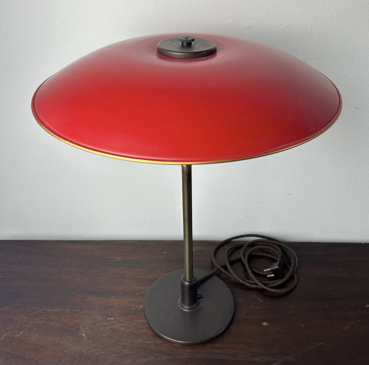PH 1930 Table lamp with red copper shades by Poul Henningsen