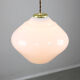 Mid-century italian white opaline and brass lamp