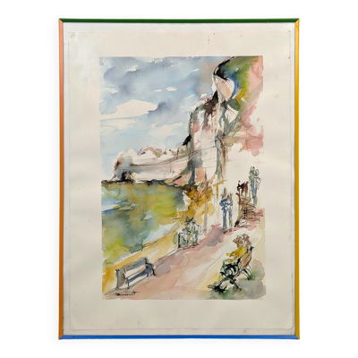 Tableau falaises côtes normandes de Dominique Sinoquet