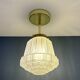 Pendant / Ceiling light with vintage art deco globe in frosted glass