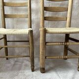 Paire de chaises campagnarde bois et corde
