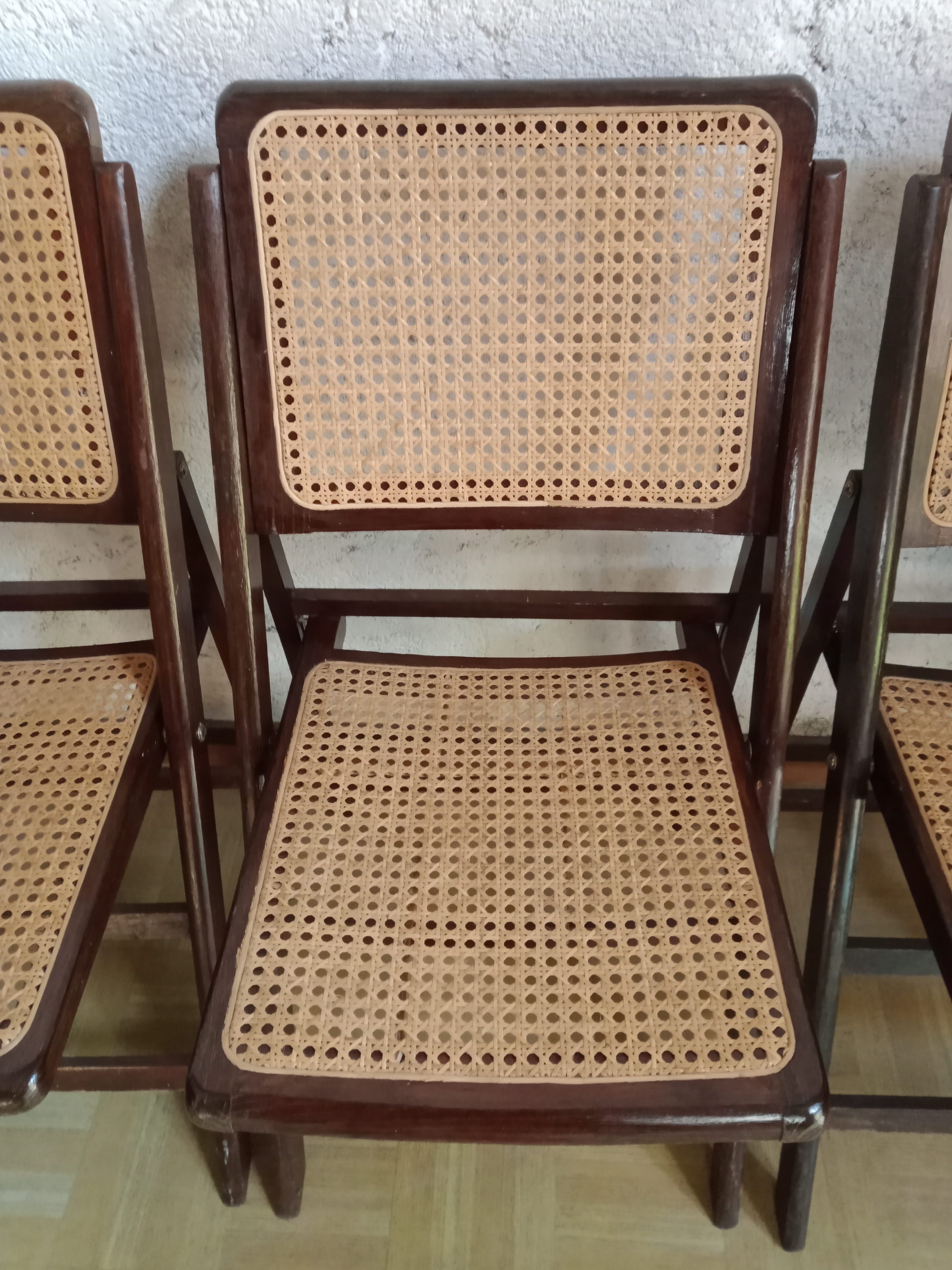 70s folding chairs canning chairs set of four