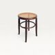 Tabouret bas ancien en cannage et bois courbé