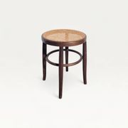 Tabouret bas ancien en cannage et bois courbé
