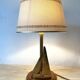 Wooden and brass sailboat marine lamp