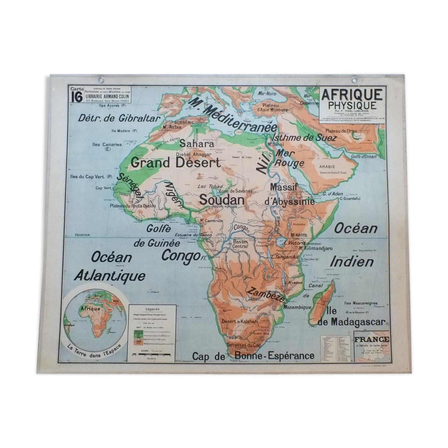 Vidal Lablache Afrique geographical No. 16 school map