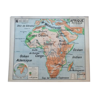 Carte scolaire Vidal Lablache Afrique géographique n°16