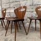 Series of 4 baumann chairs vintage rustic ant from the 1960s