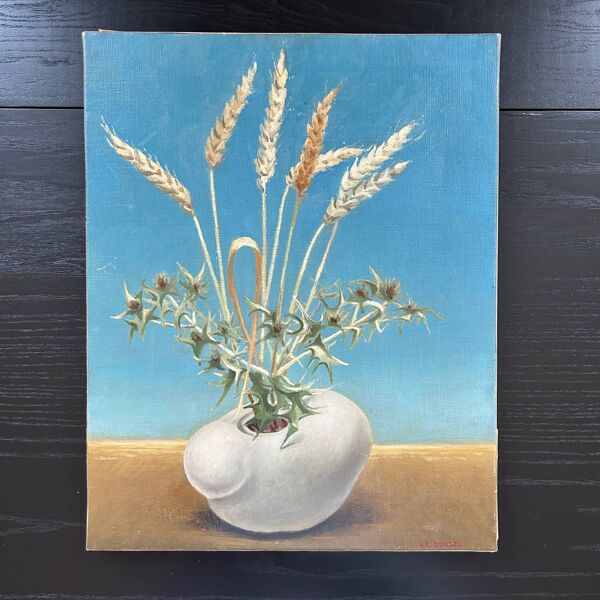 Tableau épis de blé et chardons