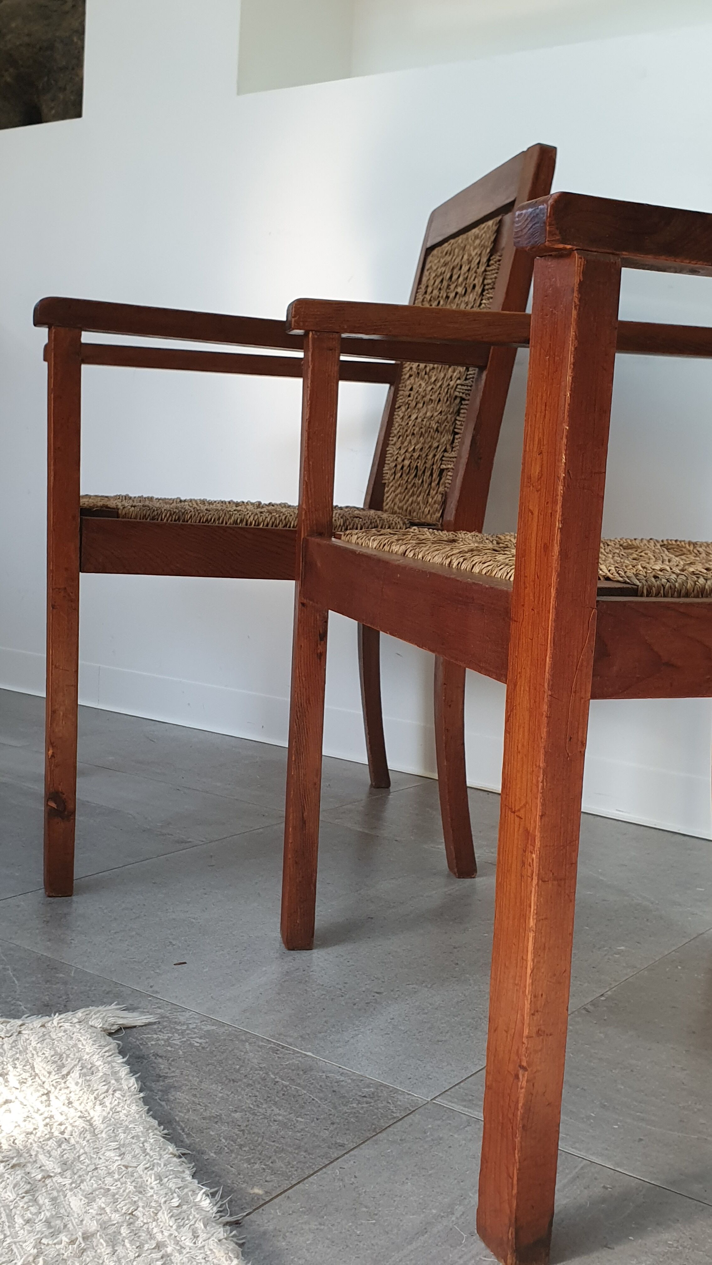 Pair of rope armchairs from the 50s