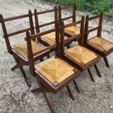 Suite of 6 wooden chairs  1940/1950