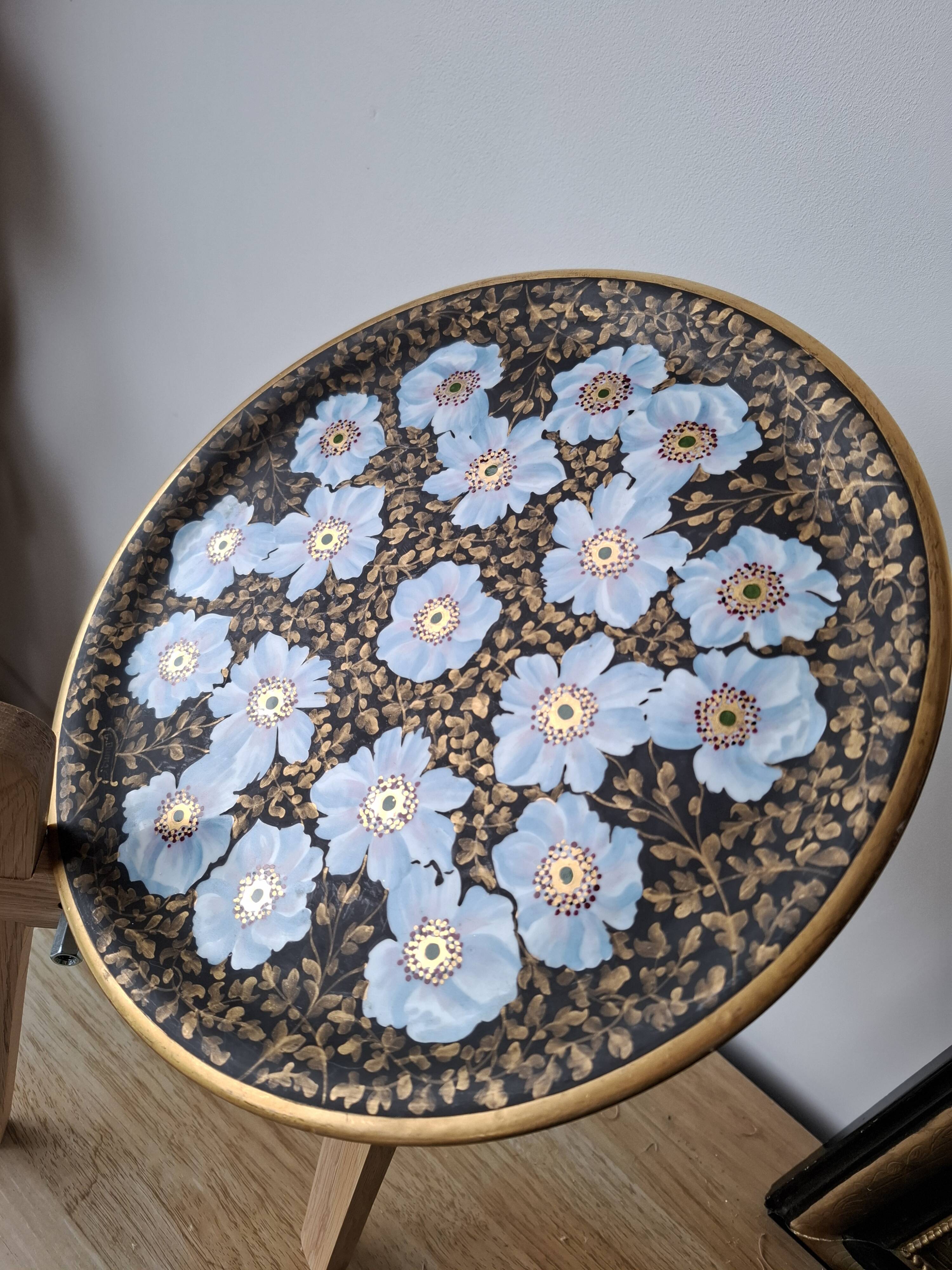 Limoges porcelain plate - signed G. Dumas - hand-painted