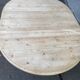Interior's extendable round dining table with shutters, renovated in solid wood, 15