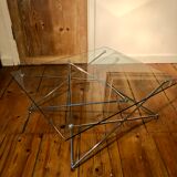 Glass and chrome coffee table