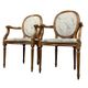 Paire de fauteuils louis XVI a dossiers médaillons