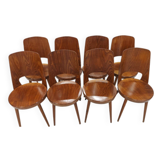 Set of 8 Baumann Bistrot chairs, Mondor model, vintage 1970s