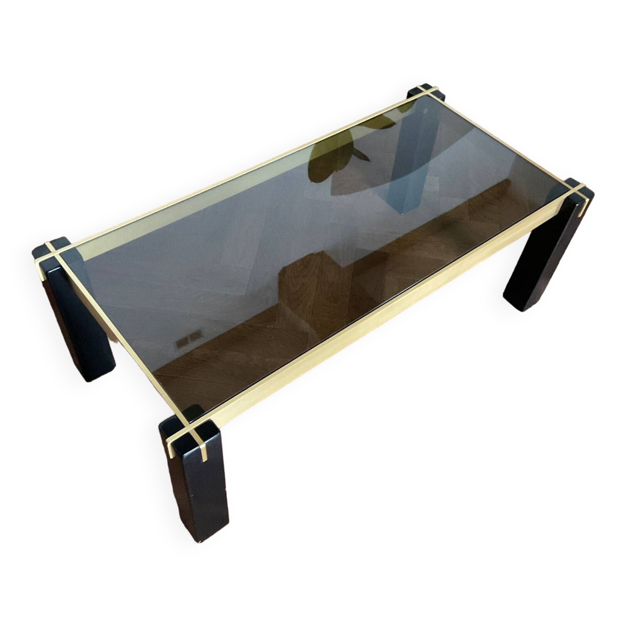 Vintage smoked crystal coffee table by Renato Polidori 70s