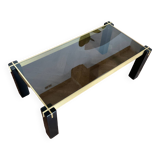 Vintage smoked crystal coffee table by Renato Polidori 70s