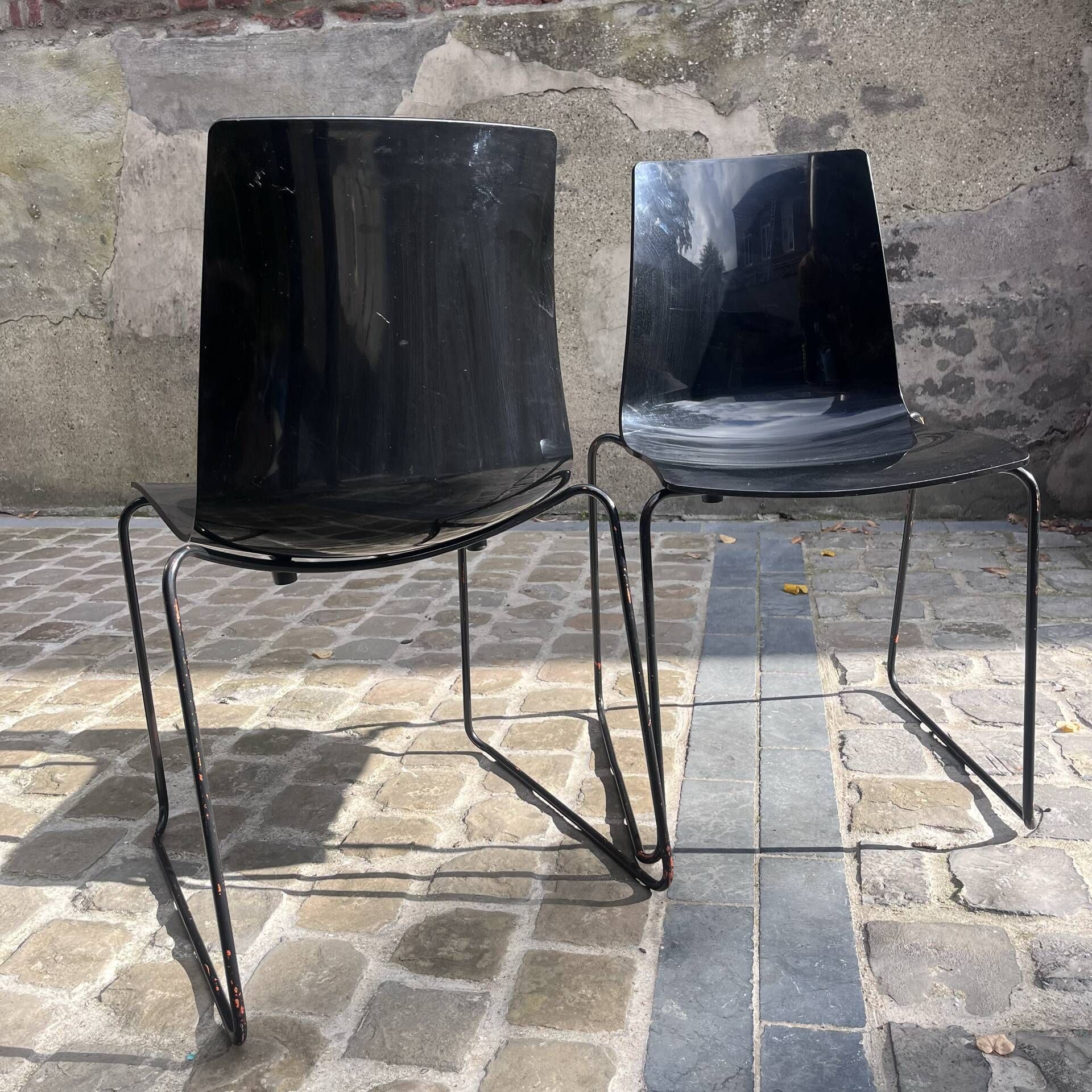 2 polycarbonate chairs 1980