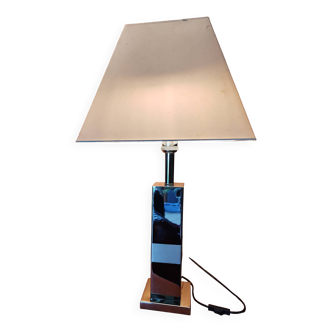 Lampe à poser chromée et inox dépoli design vintage