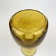 Ancien Vase Carafe Verre Soufflé Bullé Ambré Jaune