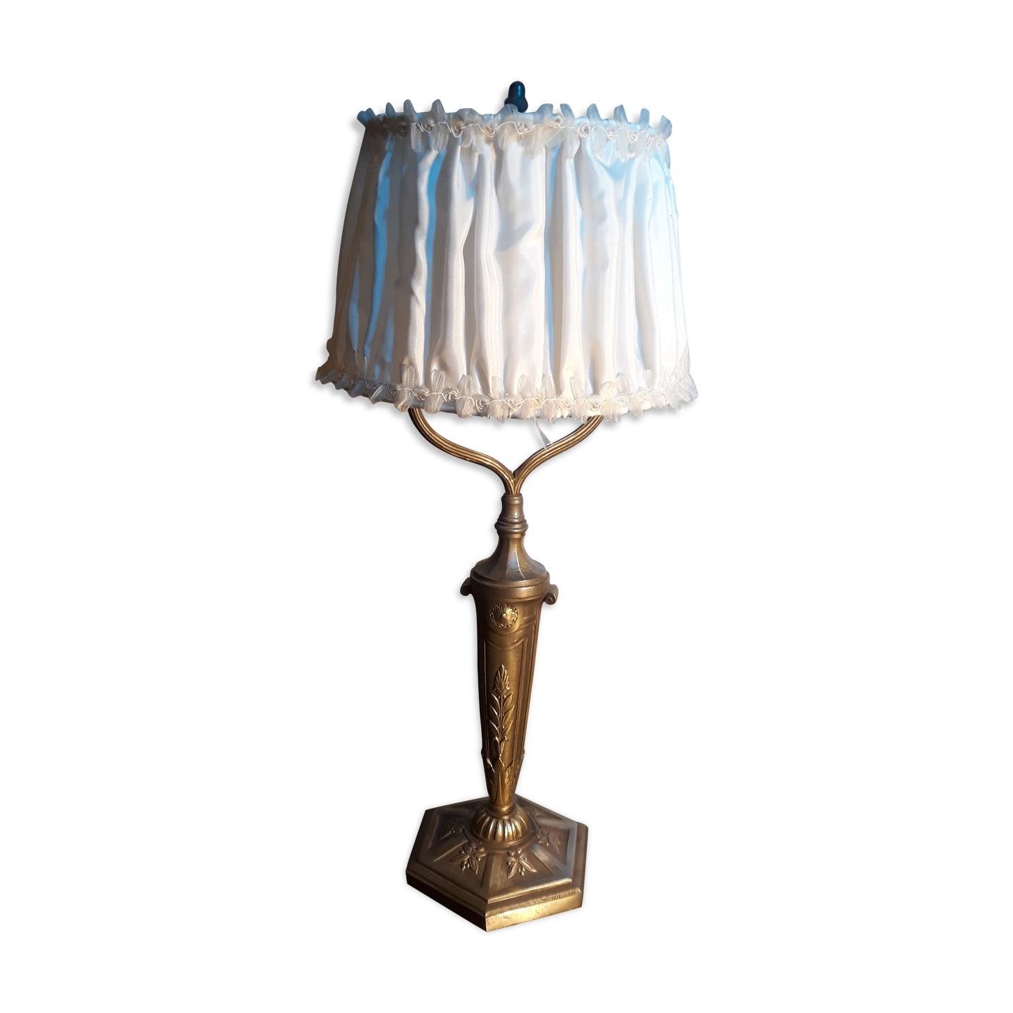 Large silver bronze lamp 1900 art nouveau with its ce standard electric day offal