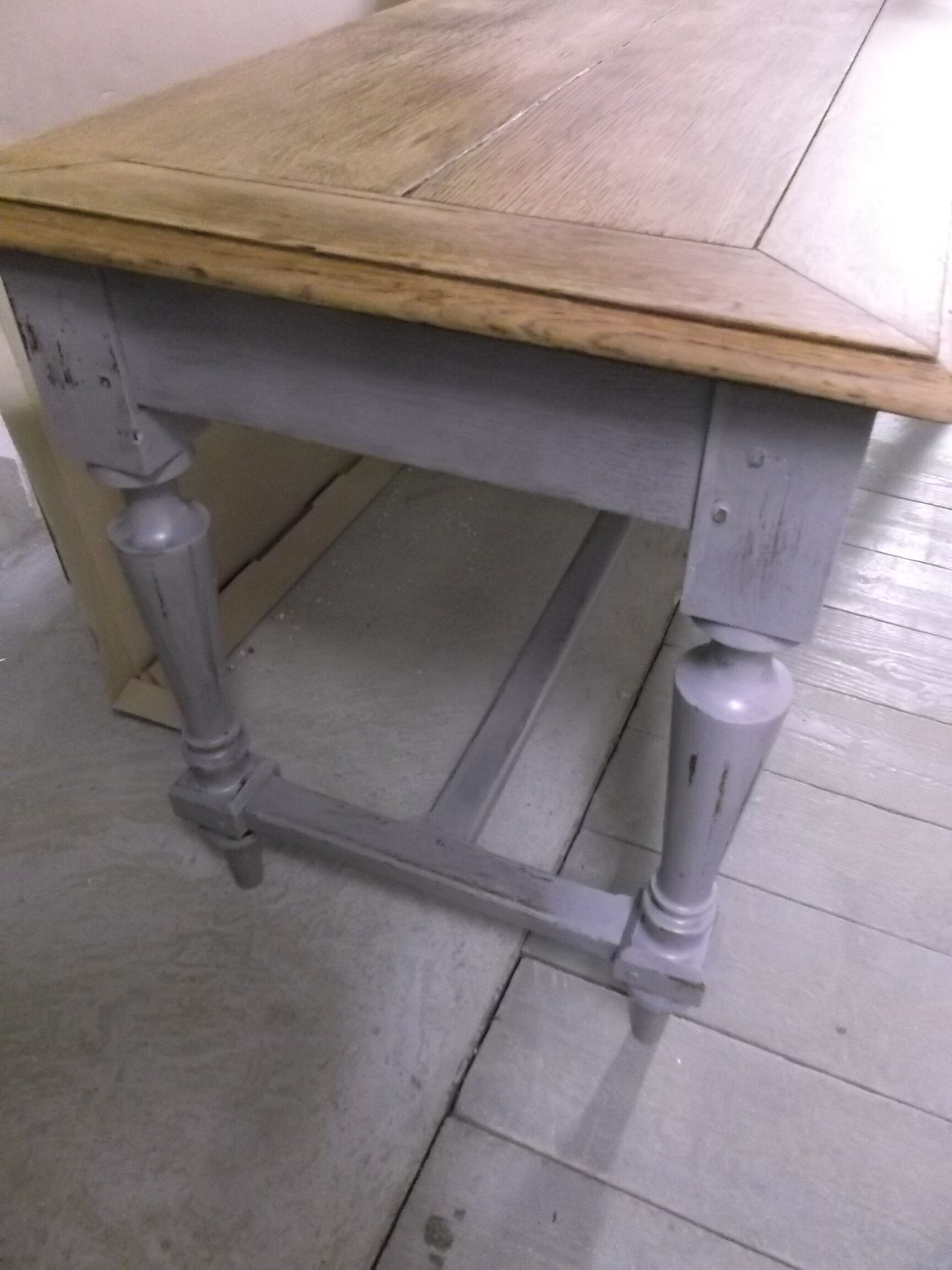 Antique desk patinated