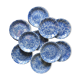 Lot of 10 plates with blue speckled blue Ceraminter