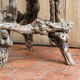 Brutalist stool, vines