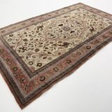 4x7 Brown Floral Vintage Persian Rug, 130x215Cm SK 2606