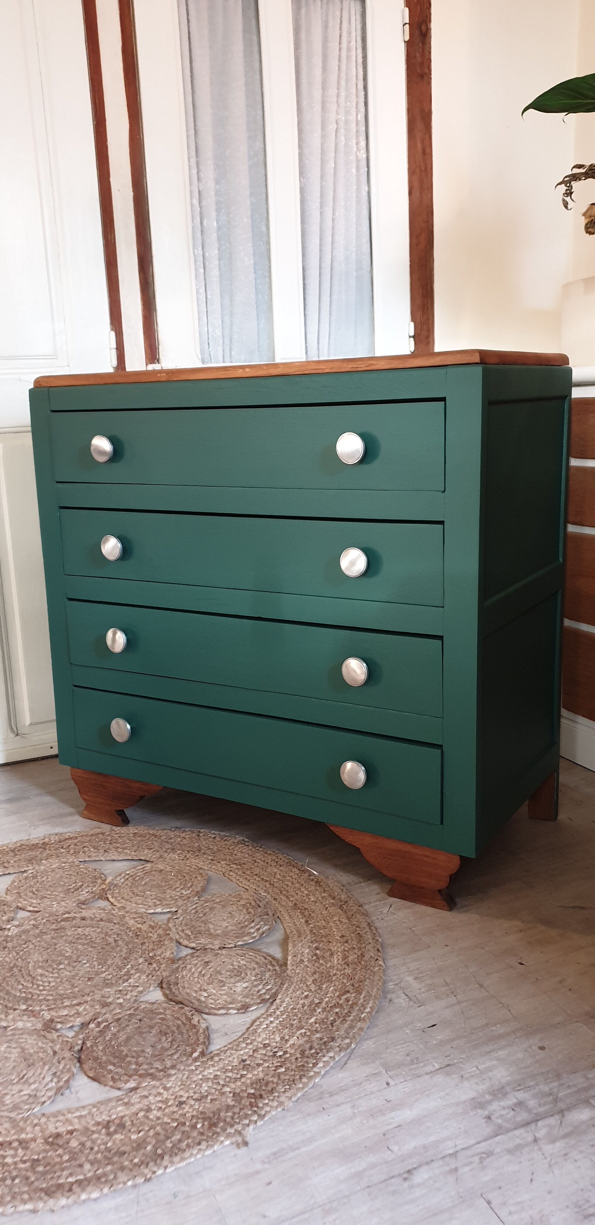 Art Deco green chest of drawers