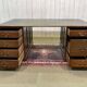 Large English flat desk in mahogany with leather top, early 20th century