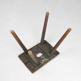 Industrial wooden French painters stool with rich patina from the 1930s