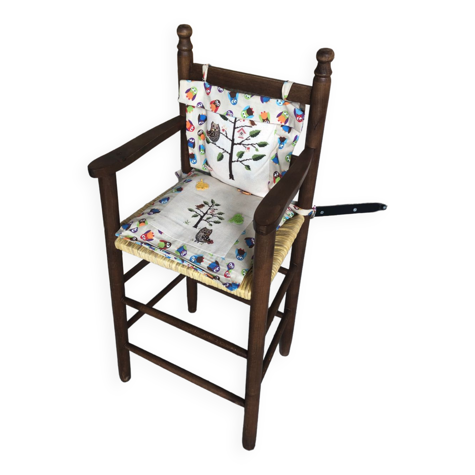 High chair baby wood & mulched seat