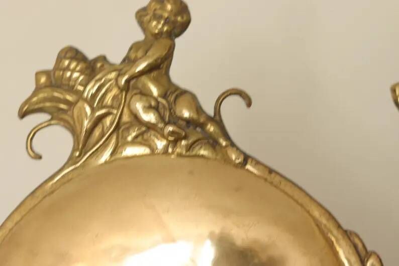 Pair Of Mid Century Swedish Brass Sconces
