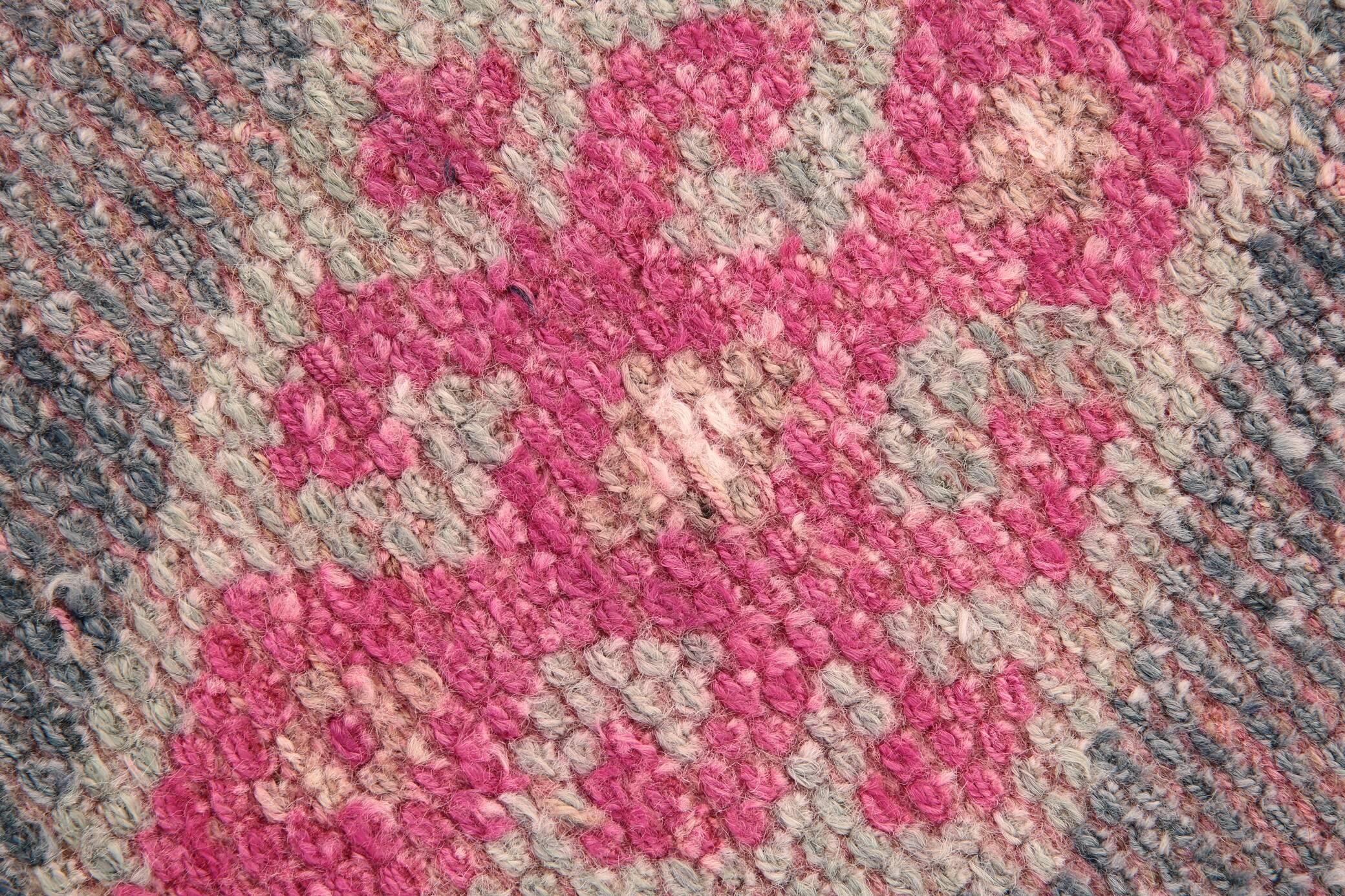 Pastel Pink & Cream Turkish Vintage Runner Rug, 72x306Cm