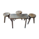 Brutalist living room / coffee table + 3 stools / design 20th