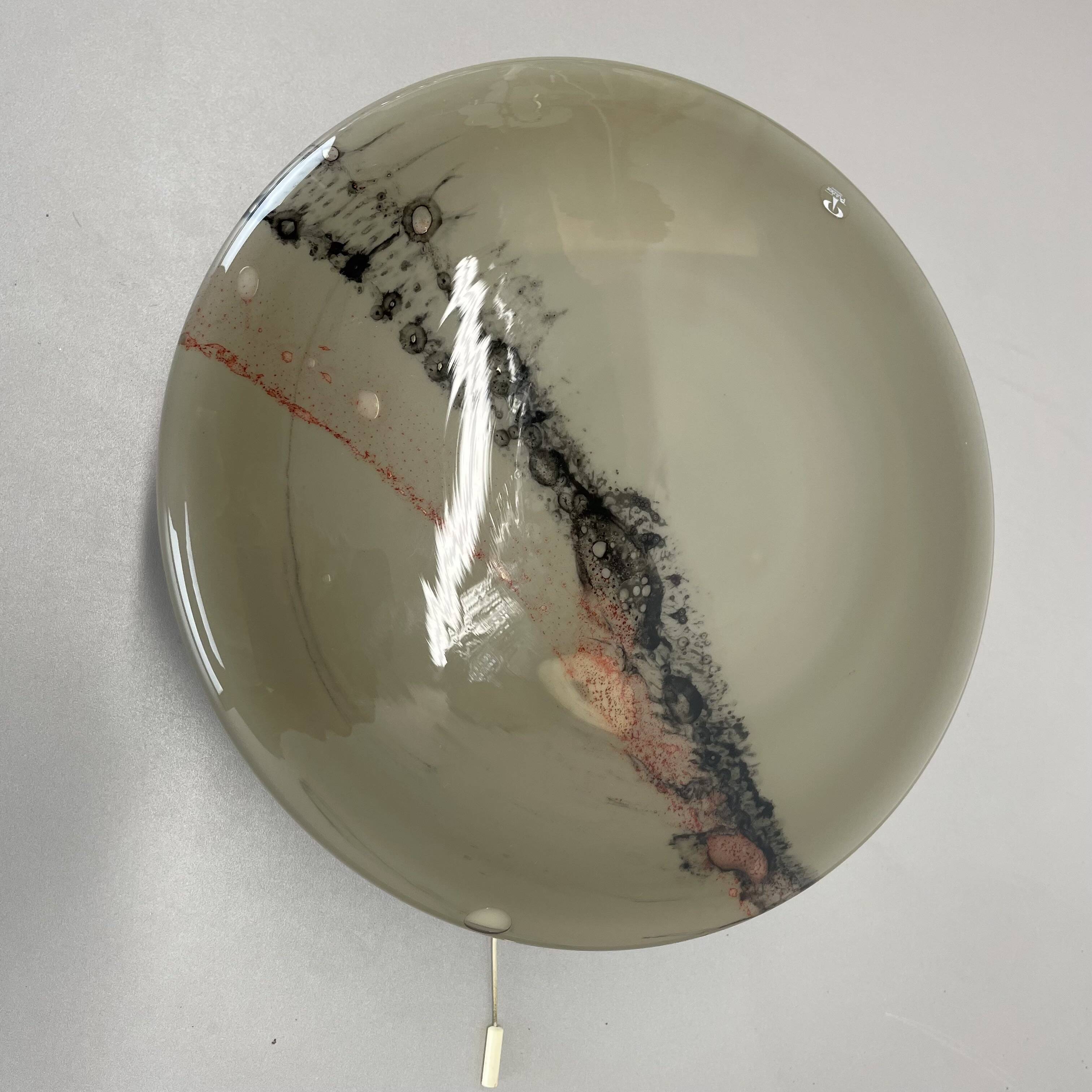 Abstract "cirrus" glass sconce wall light by peill & putzler, germany, 1980s