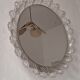 Large circular Boho wall lights with mirror in melted ice acrylic, 1970s