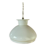 Suspension aabt-jour vintage en opaline blanche