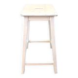 Tabouret haut, sellette en bois écru