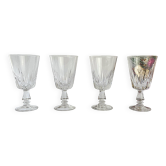 4 vintage white wine glasses