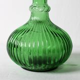 Vintage Emerald Green Glass Decanter / Rare Bottle with Stopper / Empoli