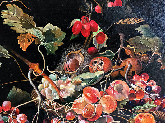 Binj. Oil on canvas XXth, still life signed and dated 04.96